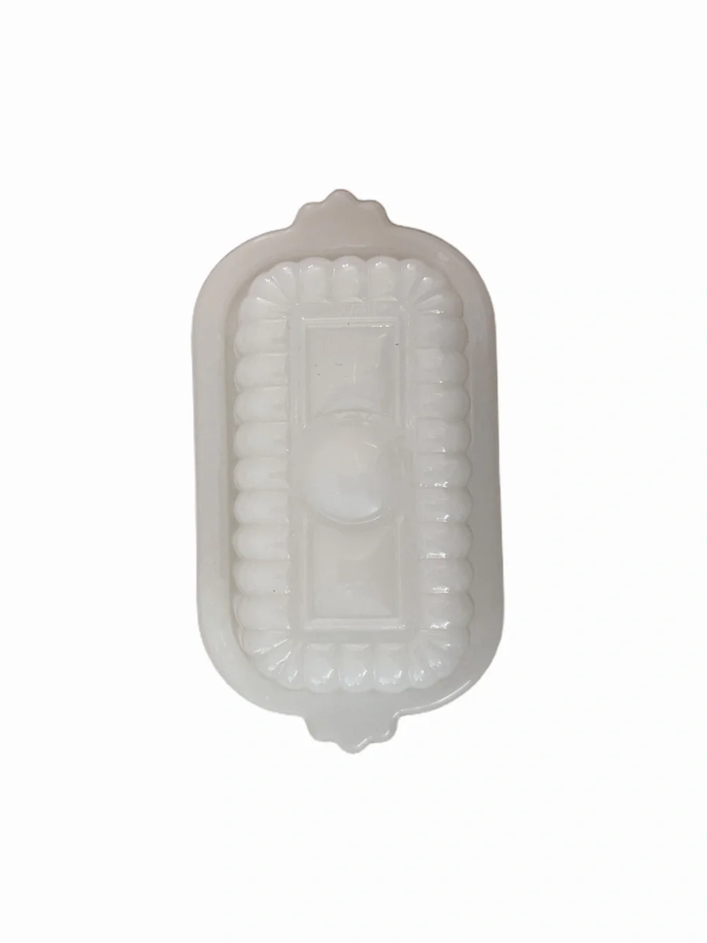 Vintage White Milk Glass Butter Dish | Embossed Cottage Farmhouse Style
